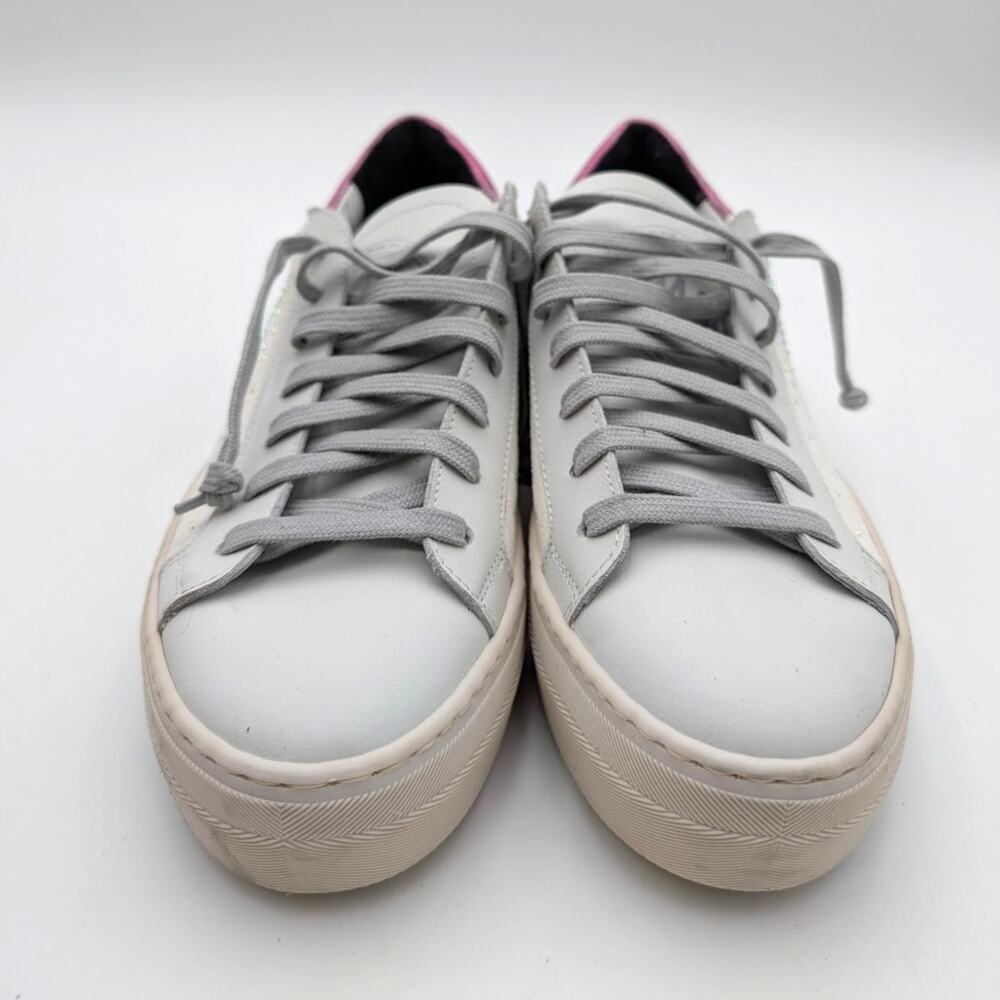 P448 Thea Platform Sneaker Shoes Lace-Up Women's White Size US8.5 EU39 - Picture 2 of 12